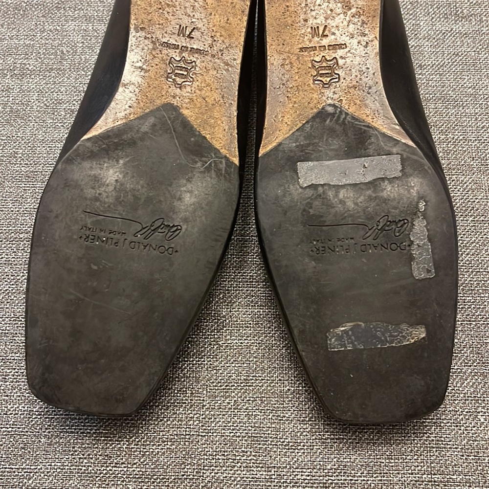 DJP DONALD J PLINER black leather Ballet Ballerina Flats Loafers Size 7 M - Picture 4 of 6